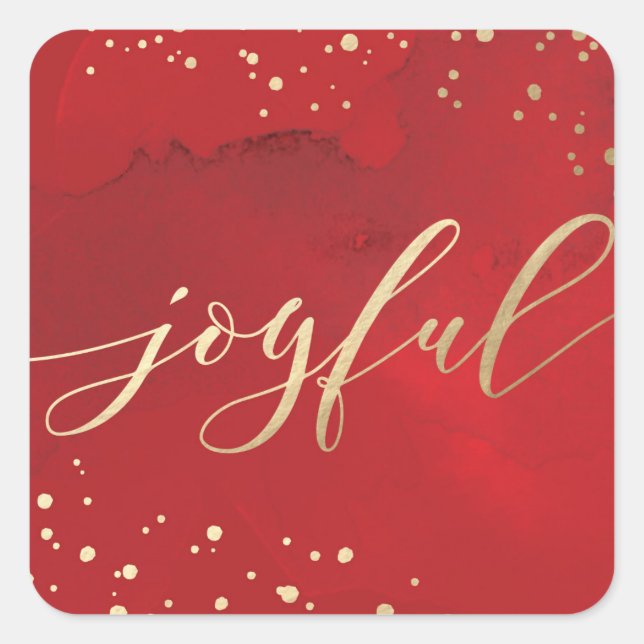 Sprinkled Joy Faux Foil Christmas Holiday Sticker (Front)