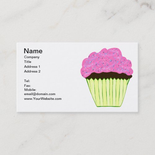 Sprinkled Pink Frosting Cupcakes Business Card