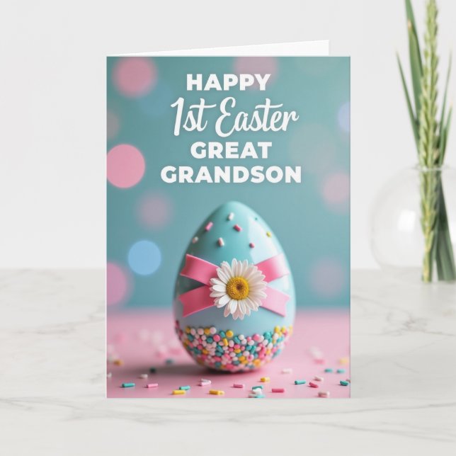 Sprinkled Teal Form Easter Card (Front)