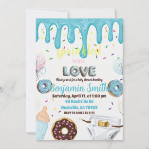 Sprinkled with Love Baby Shower Invitation Donut