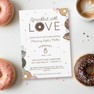 Sprinkled with Love Chocolate Donut Baby Sprinkle Invitation