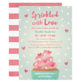 Sprinkled With Love Cupcake Baby Sprinkle Shower Card