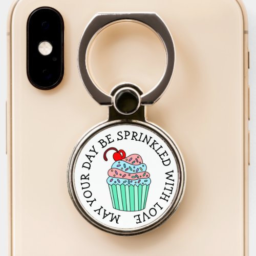 Sprinkled with Love Cute Cupcake Phone Ring Stand