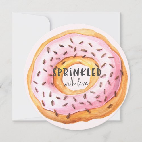 Sprinkled with love donut baby shower announcement