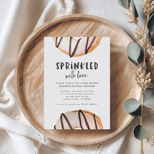 Sprinkled with love donut baby shower announcement