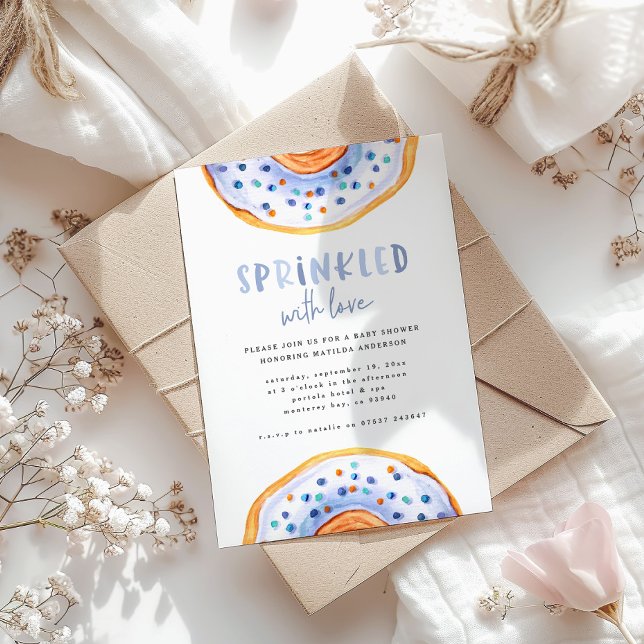 Sprinkled with love donut baby shower announcement (Creator Uploaded)