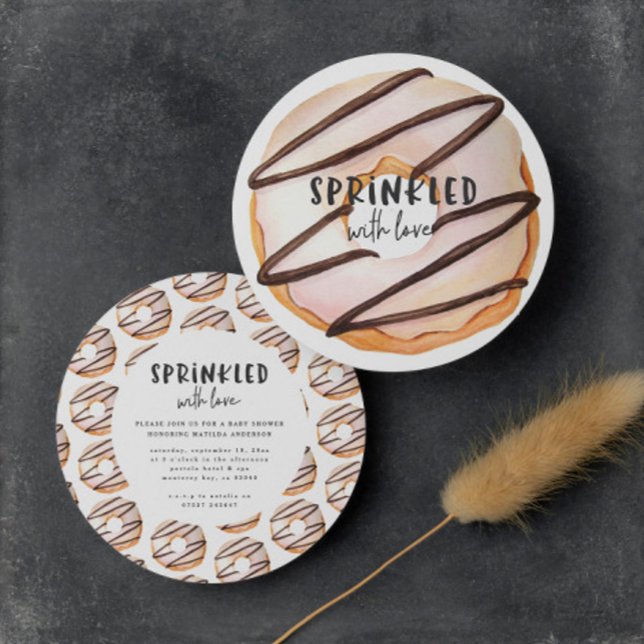 Sprinkled with love donut baby shower announcement (Creator Uploaded)