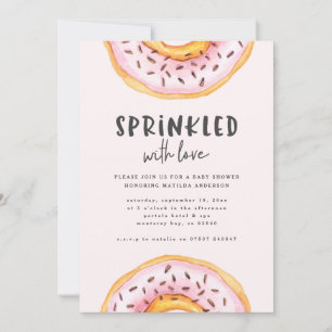 Sprinkled with love donut baby shower announcement