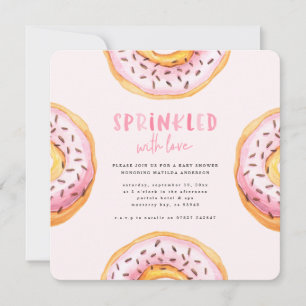 Sprinkled with love donut baby shower announcement