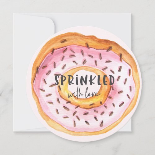 Sprinkled with love donut baby shower announcement