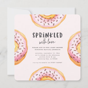 Sprinkled with love donut baby shower announcement