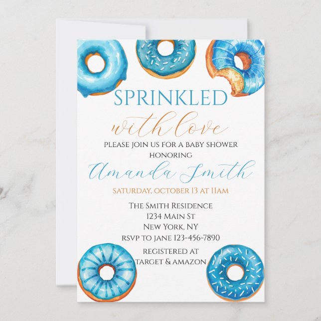 Sprinkled with Love Donut Baby Shower Invitation (Front)