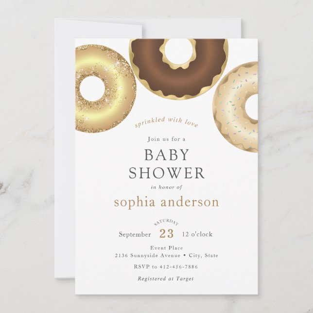 Sprinkled with Love Donut Baby Shower Invitation (Front)