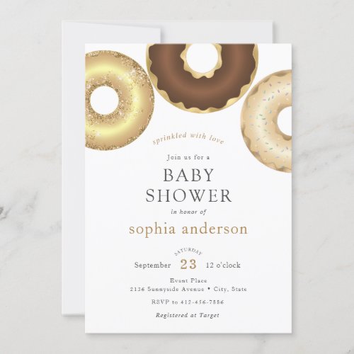 Sprinkled with Love Donut Baby Shower Invitation