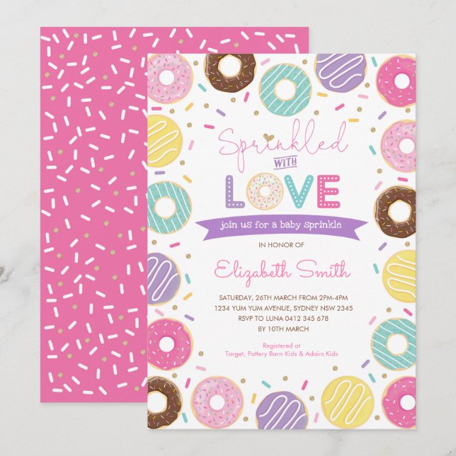 Sprinkled With Love | Donut Baby Shower Invitation (Front/Back)