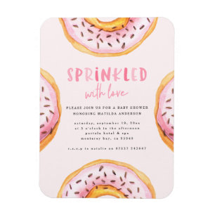 Sprinkled with love donut baby shower magnet