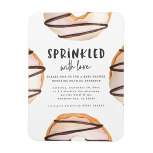 Sprinkled with love donut baby shower magnet
