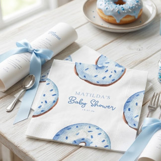 Sprinkled with love donut baby shower napkins