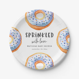 Sprinkled with love donut baby shower paper plates