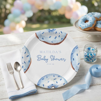 Sprinkled with love donut baby shower paper plates