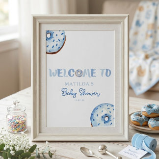 Sprinkled with love donut baby shower poster