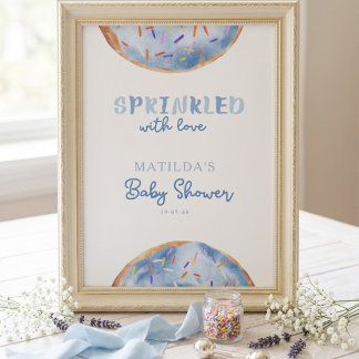 Sprinkled with love donut baby shower poster