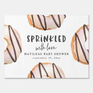 Sprinkled with love donut baby shower sign