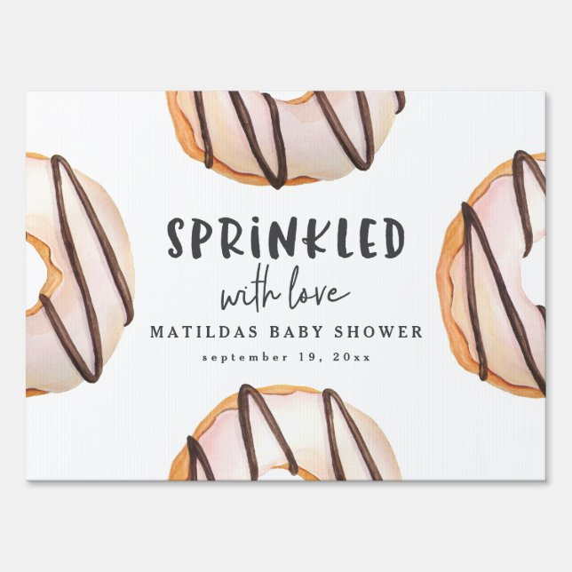 Sprinkled with love donut baby shower sign (Front)
