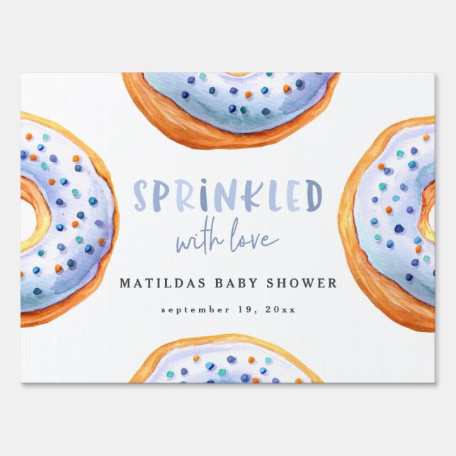 Sprinkled with love donut baby shower sign (Back)