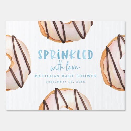 Sprinkled with love donut baby shower sign