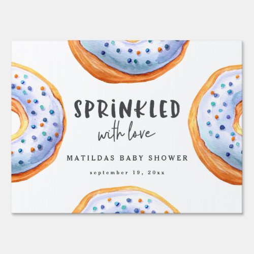 Sprinkled with love donut baby shower sign