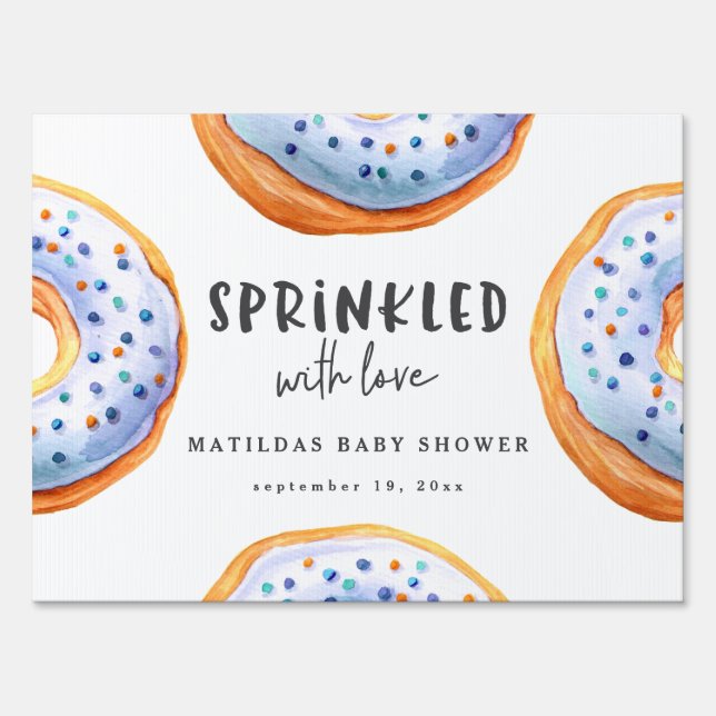 Sprinkled with love donut baby shower sign (Back)