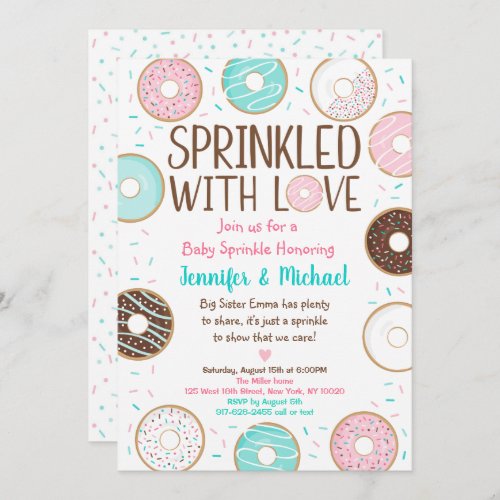 Sprinkled With Love Donut Baby Sprinkle Invitation