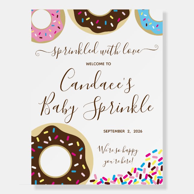 Sprinkled with Love!  Donut Baby Sprinkle Welcome Foam Board (Front)