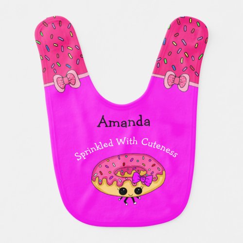 Sprinkled with Love Donut Pun Pink Baby Girl Baby Baby Bib