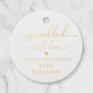 Sprinkled With Love Foil Favor Tag