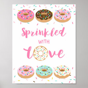 Sprinkled with Love Pink Donut Shower Table Sign