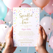 Sprinkled with Love Rainbow Baby Sprinkle Invitation