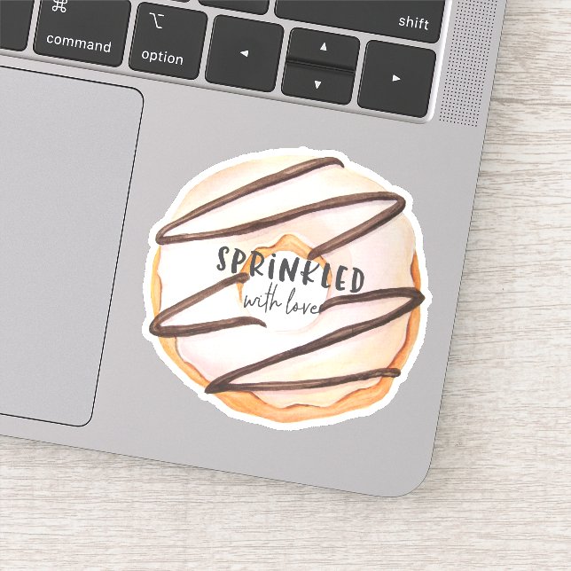 Sprinkled with love watercolor donut sticker (Detail)