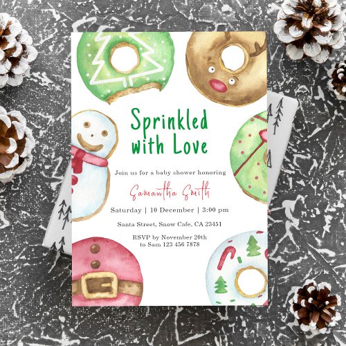 Sprinkled with love Winter Baby Shower Invitation