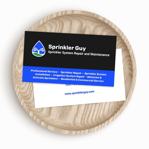 Sprinkler Fitter Repair and Installation Business Card