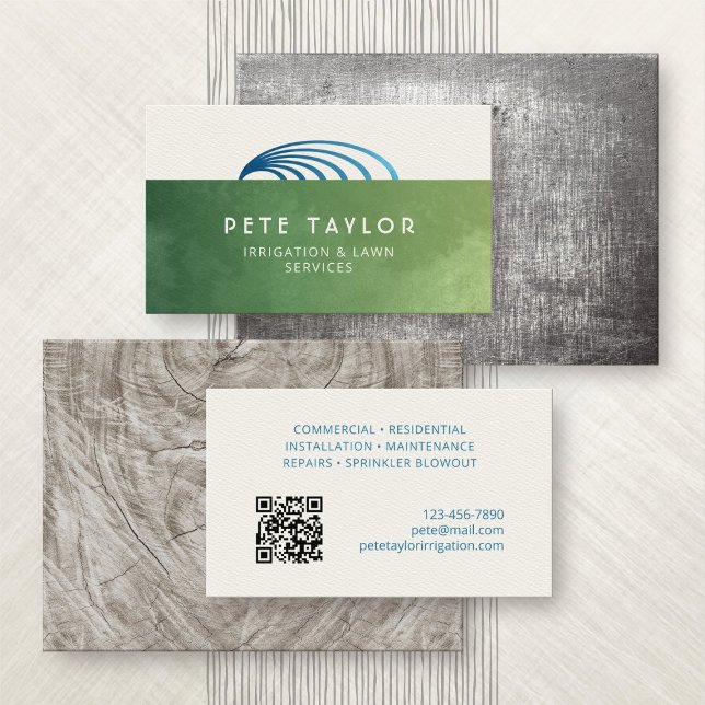 Sprinkler Irrigation Lawn Business Card (Creator Uploaded)