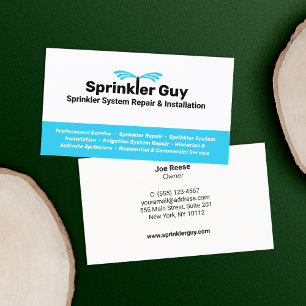 Sprinkler Repair and Installation Business Card