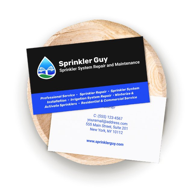 Sprinkler Repair and Installation Business Card (Creator Uploaded)