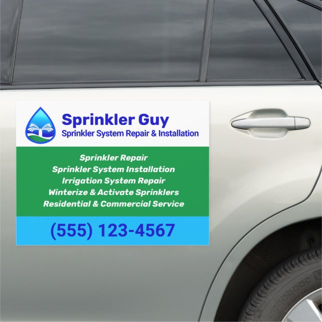 Sprinkler Repair and Installation Car Magnet (In Situ)