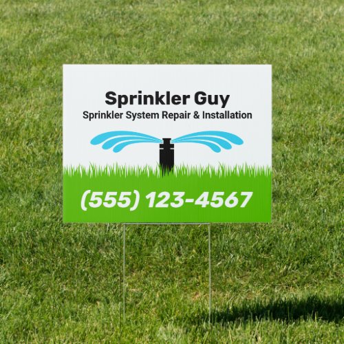 Sprinkler Repair and Installation Sign