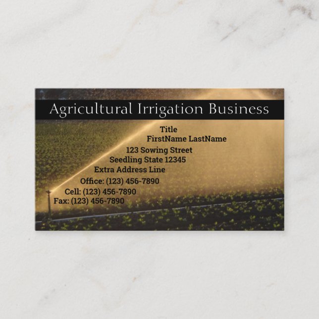 Sprinkler & Seedlings Photo Business Card (Front)