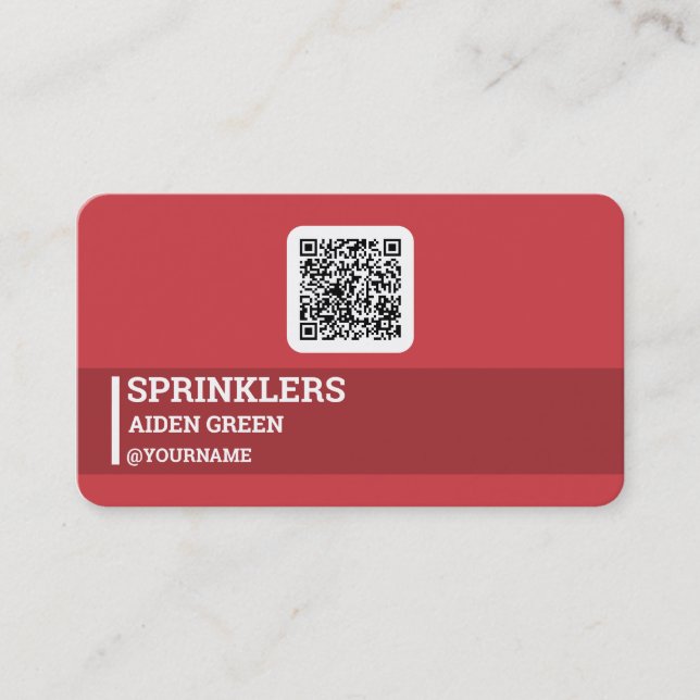 Sprinklers Irrigation Custom QR Business Card (Front)
