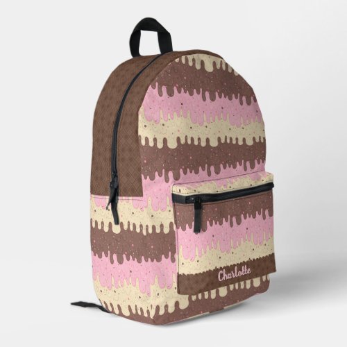 Sprinkles and Neapolitan Ice Cream Printed Backpack