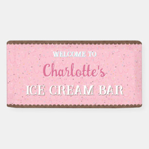 Sprinkles and Pink Ice Cream Banner